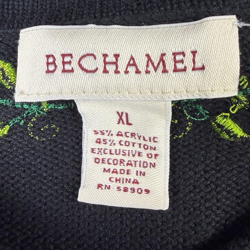 Floral Embroidered Cardigan Black Cottagecore Button Front Womens XL - Picture 4 of 9